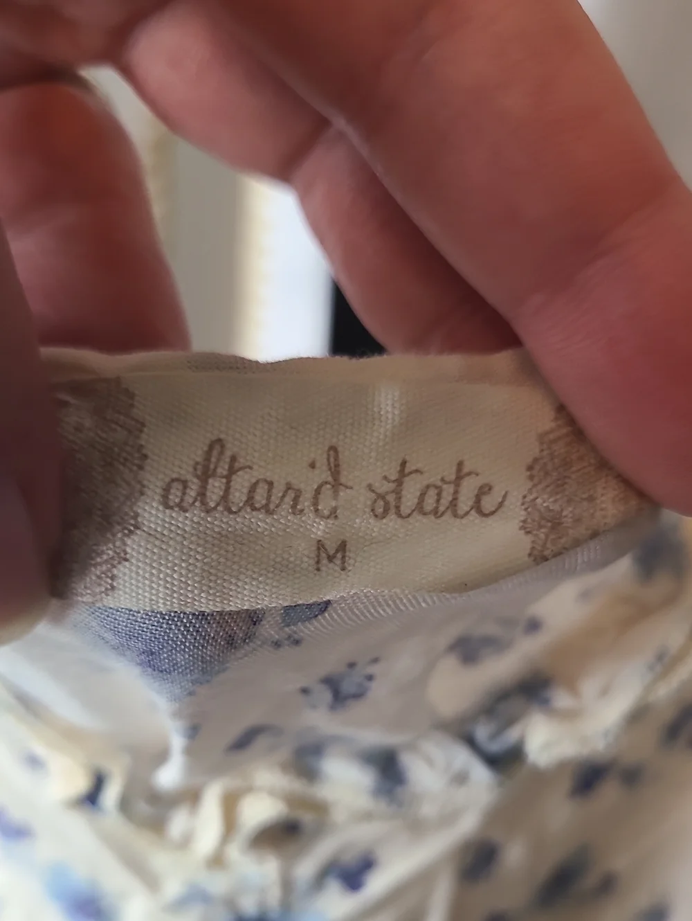 Altar'd Statecream- Navy Floral Mini Dress Size Med. - Picture 4 of 7